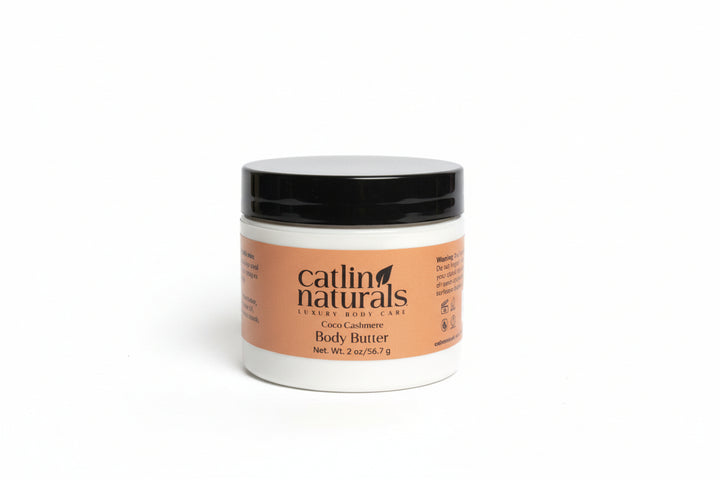 Jar of Catlin Naturals travel size body butter on a white background