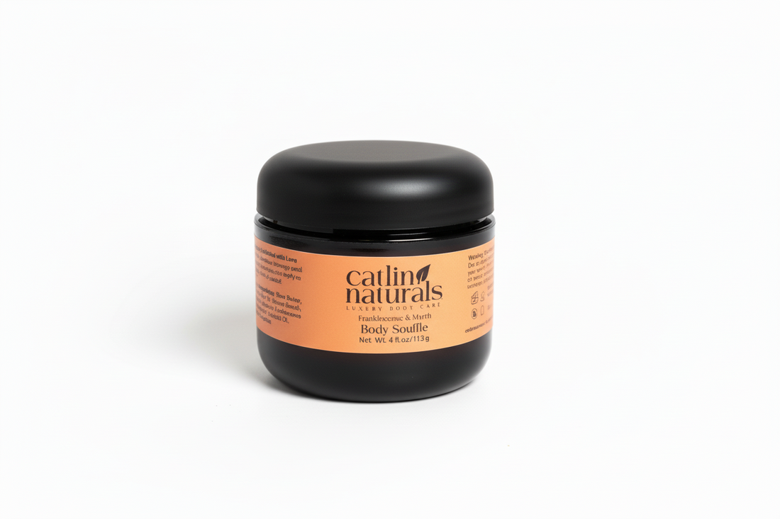 Frankincense & Myrrh Body Souffle — lightweight body souffle with shea butter & woodsy essential oil scent | Catlin Naturals