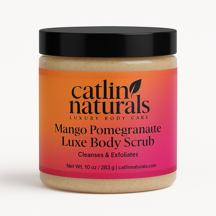 Mango Pomegranate Body Scrub — whipped exfoliating body scrub with apricot powder & vitamin E | Catlin Naturals