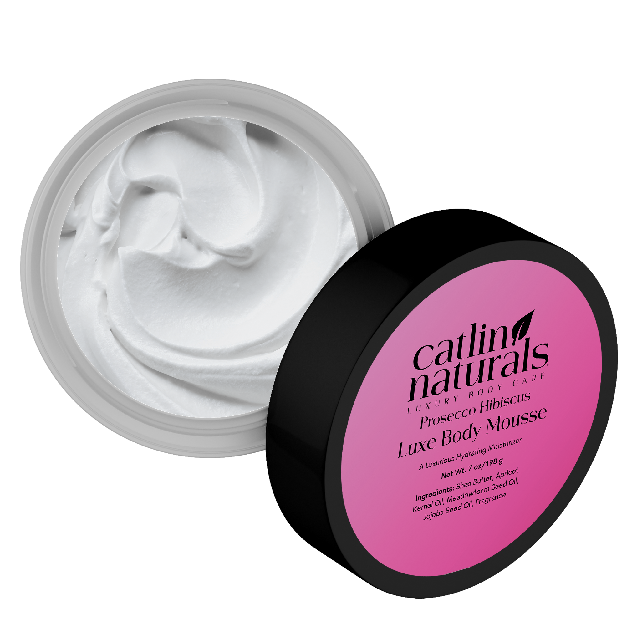 Prosecco Hibiscus Body Mousse — lightweight body mousse with sparkling apricot, jasmine & hibiscus scent | Catlin Naturals