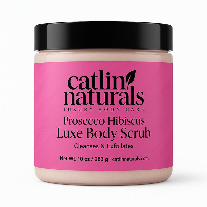 Prosecco Hibiscus Body Scrub — exfoliating body scrub with apricot & hibiscus scent | Catlin Naturals