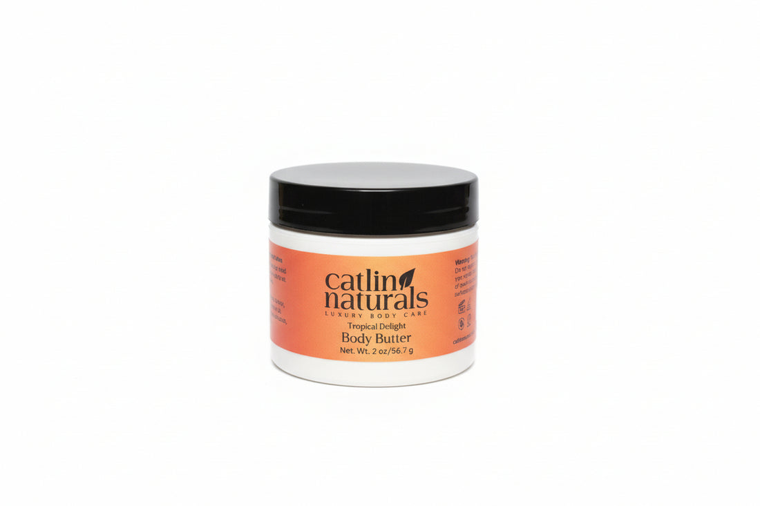 Jar of Catlin Naturals travel  size body butter on a white background