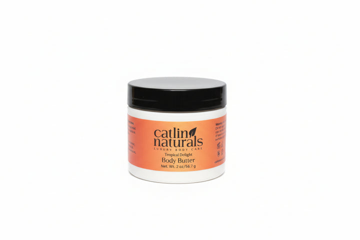 Jar of Catlin Naturals travel  size body butter on a white background