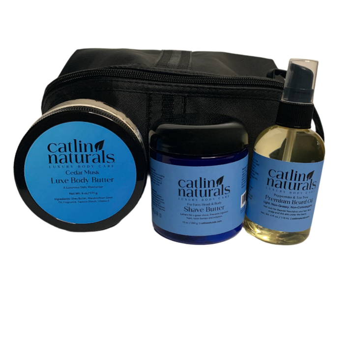 Men's Essentials Gift Set — natural grooming gift set with beard oil & shave butter | Catlin Naturals